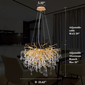 Doris Rain Branch Chandelier 23.5"D Gold