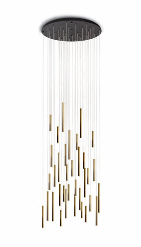 Bellini Round Two-Tone Tubular Pendant Light Chandelier