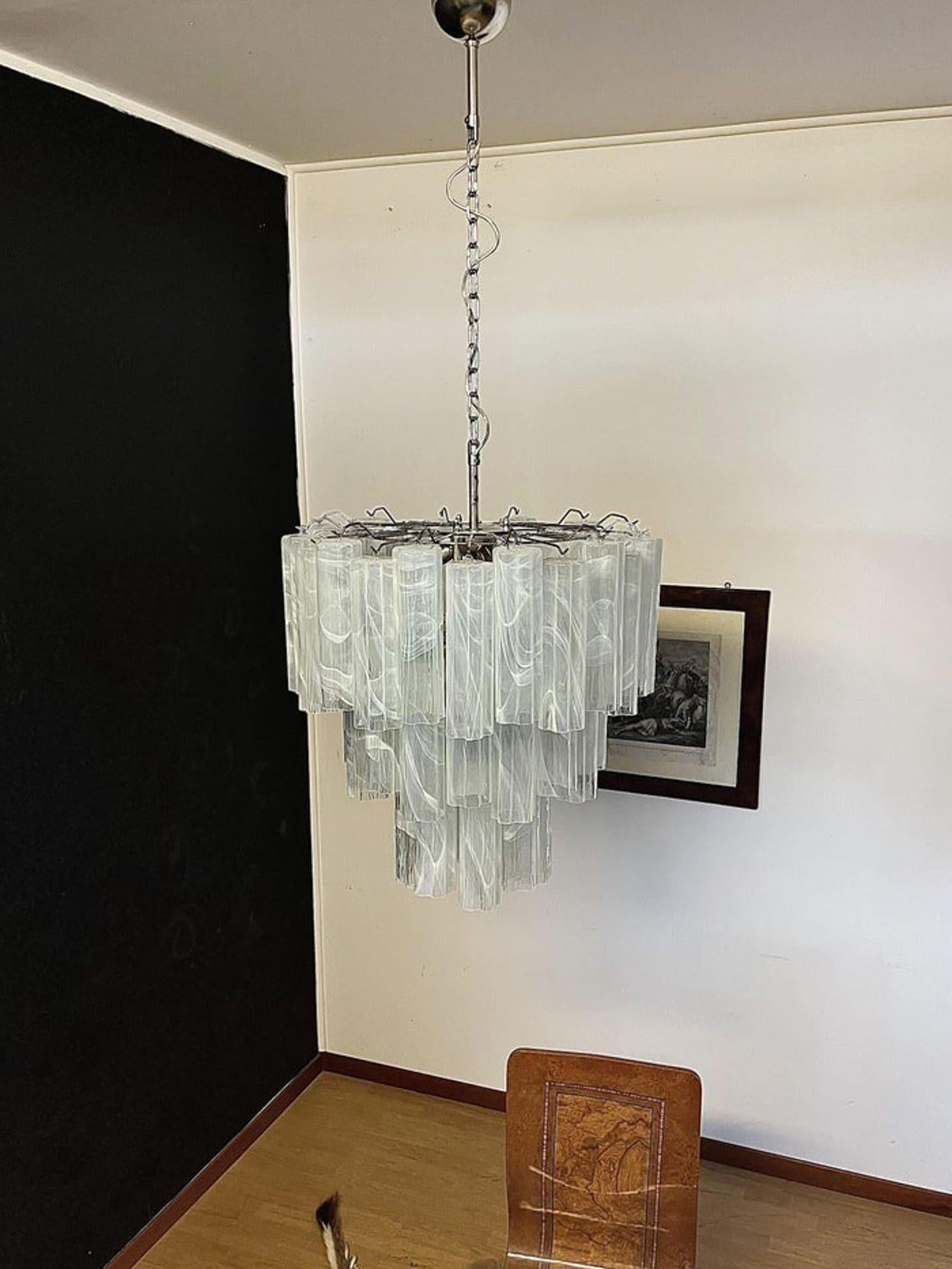 Murano Chandelier – 48 tubes – Alabaster White-Arialamps