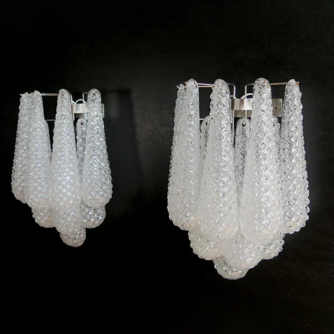 Murano Petals White Wall Light 13.4"-Wall Light-Arialamps