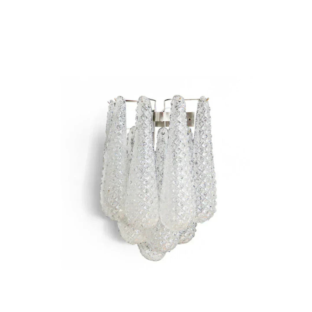 Murano Petals White Wall Light 13.4"-Wall Light-Arialamps