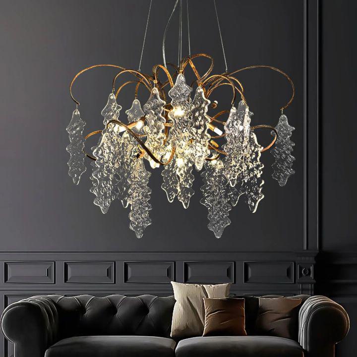 Niagara Round Chandelier-chandeliers for dining room,chandeliers for stairways,chandeliers for foyer,chandeliers for bedrooms,chandeliers for kitchen,chandeliers for living room-Arialamps