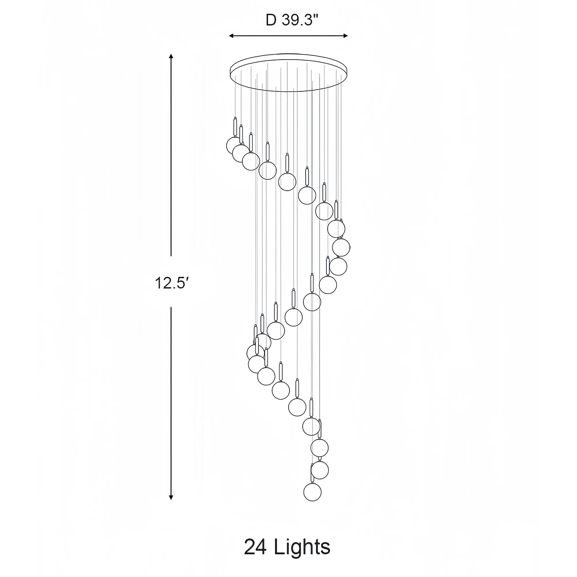 Nordic Extra Large Minimalist Long Pendant Light for High Ceiling Staircase-