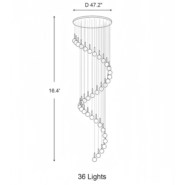 Nordic Extra Large Minimalist Long Pendant Light for High Ceiling Staircase-