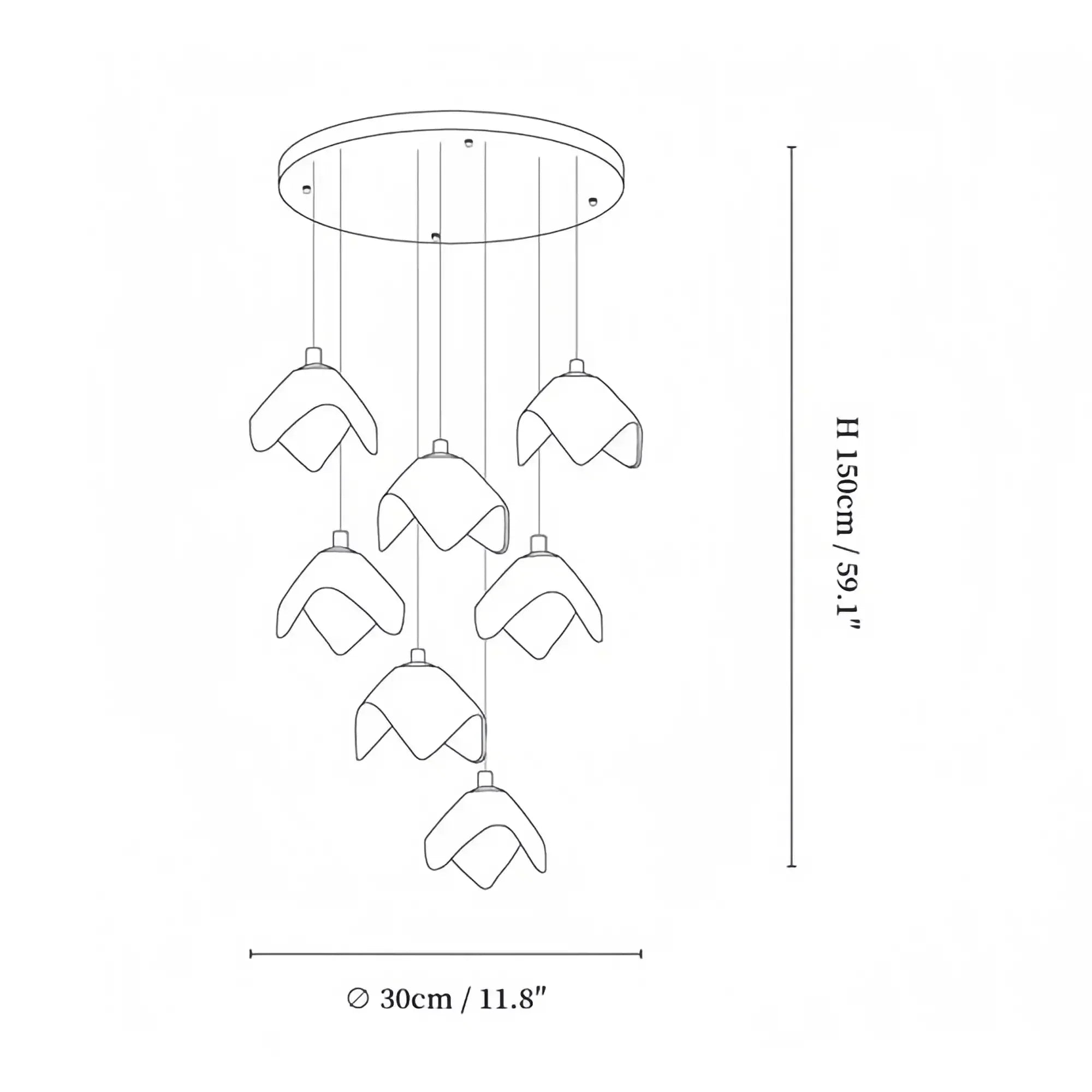 Orlani Bloom Cascade Stairs Chandelier - Arialamps
