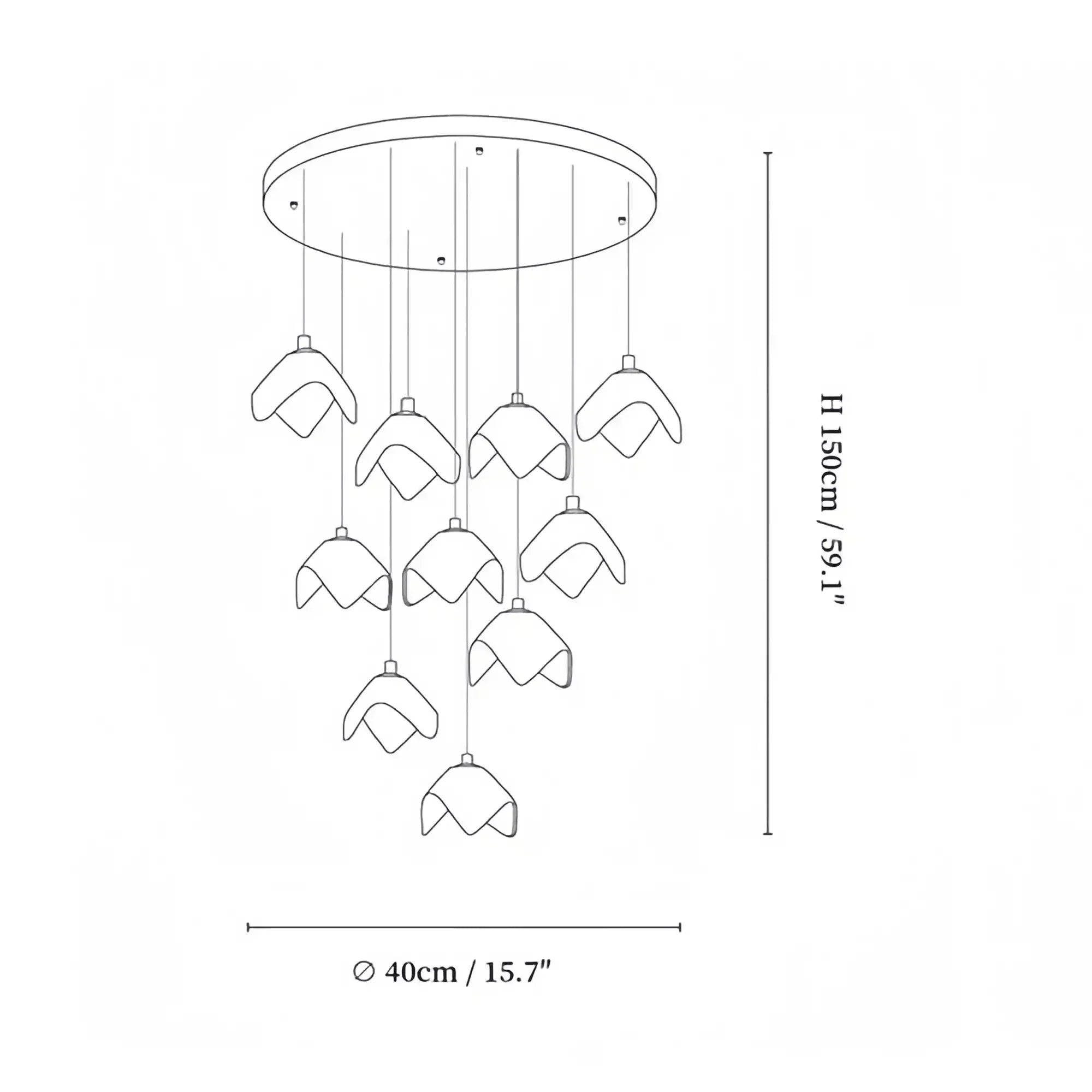 Orlani Bloom Cascade Stairs Chandelier - Arialamps