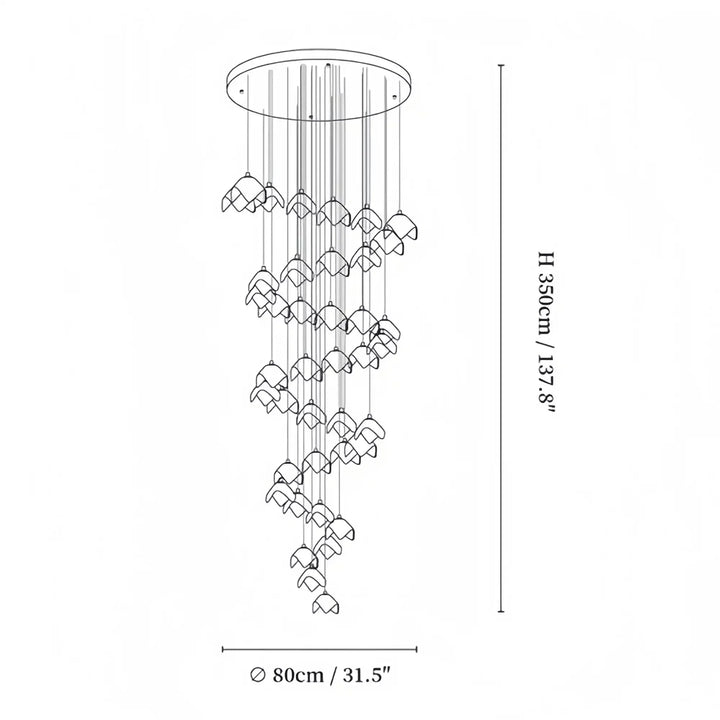 Orlani Bloom Cascade Stairs Chandelier - Arialamps