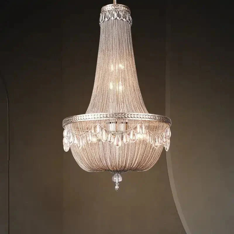 Oversize Modern Metal Art Luxury Crystal Chandelier for Duplex Hall/Staircase/Villa/Foyer - Arialamps