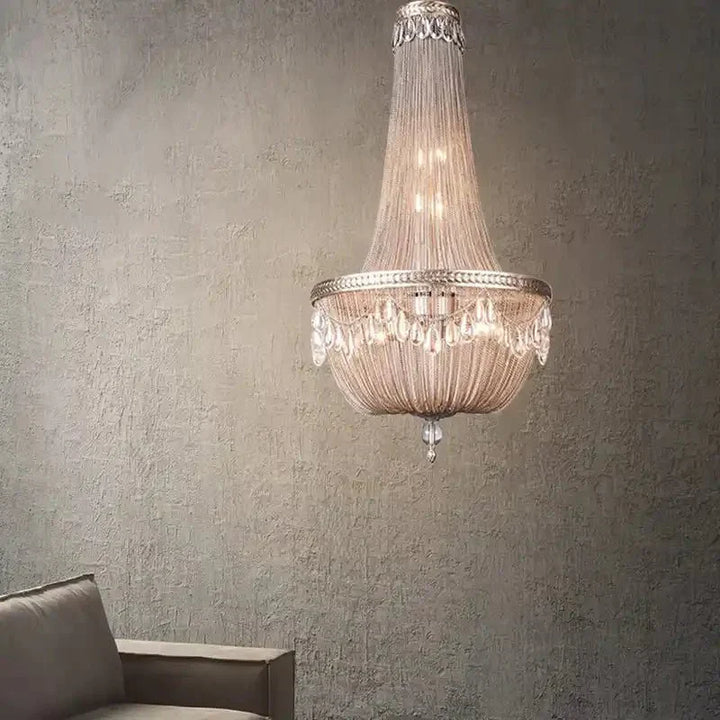 Oversize Modern Metal Art Luxury Crystal Chandelier for Duplex Hall/Staircase/Villa/Foyer - Arialamps
