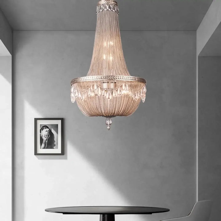 Oversize Modern Metal Art Luxury Crystal Chandelier for Duplex Hall/Staircase/Villa/Foyer - Arialamps