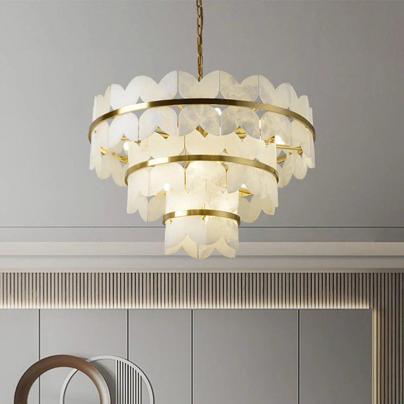 Patanga Alabaster Chandelier Light-23.6" x 14.2" / 60 x 36cm-Arialamps