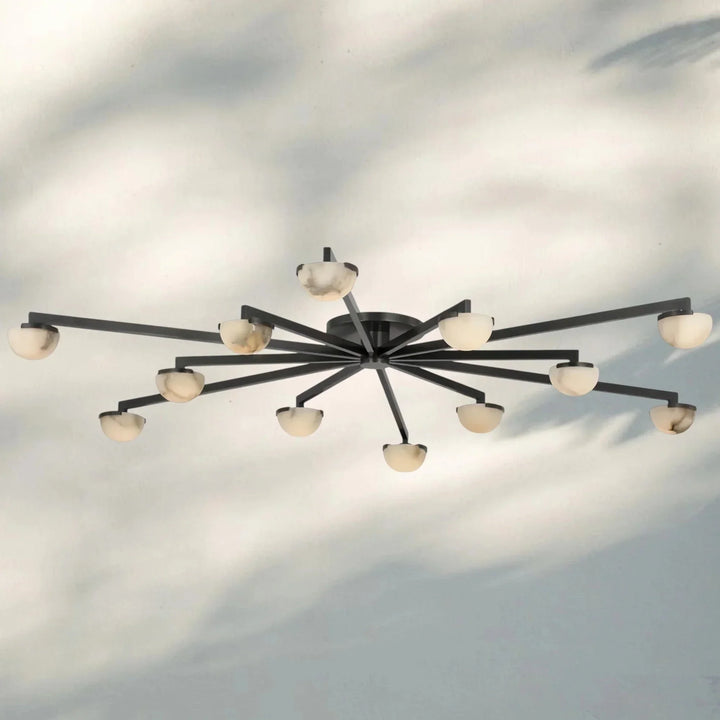 Pedrea Alabaster Wearstler Large Staggered Arm Flush Mount - Arialamps