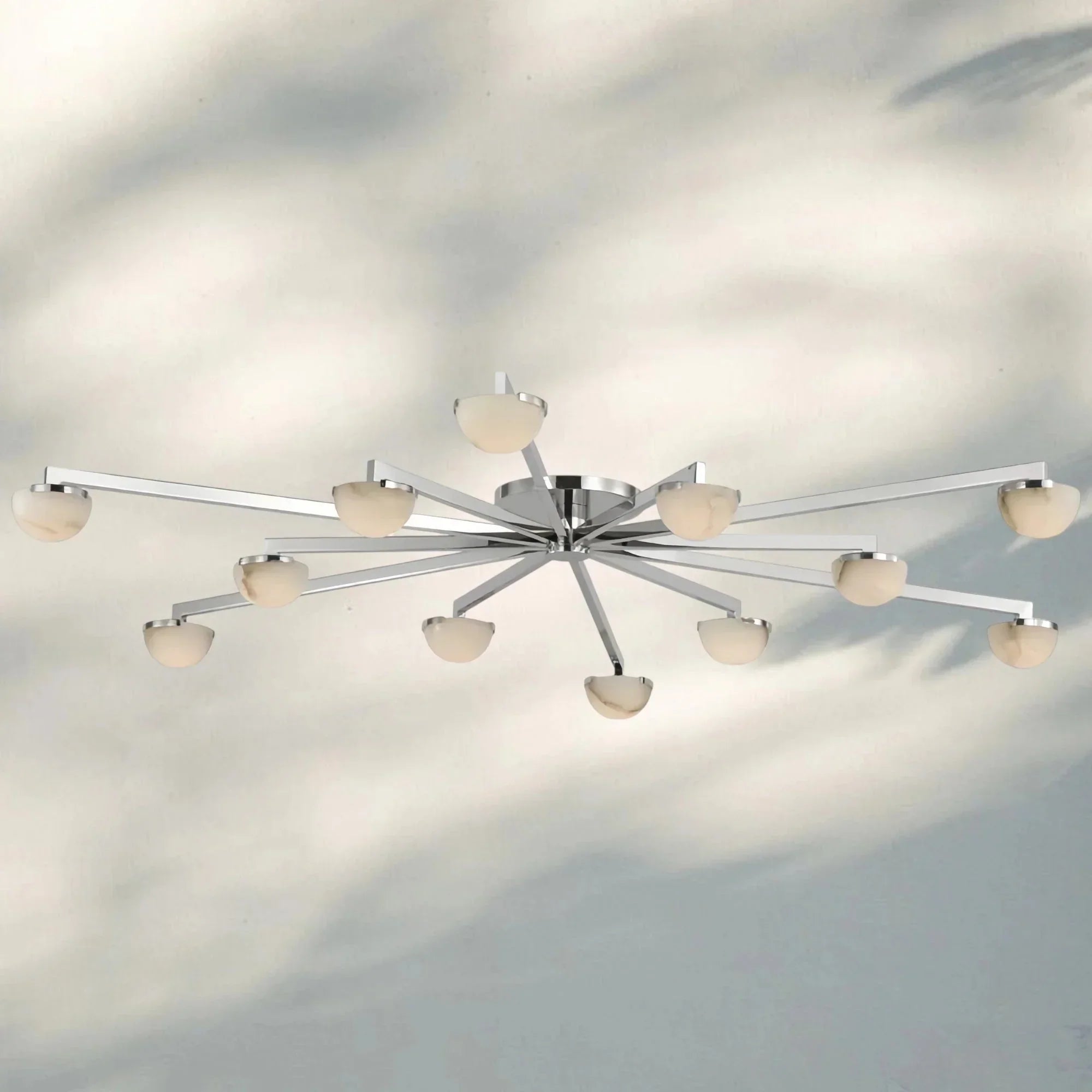 Pedrea Alabaster Wearstler Large Staggered Arm Flush Mount - Arialamps