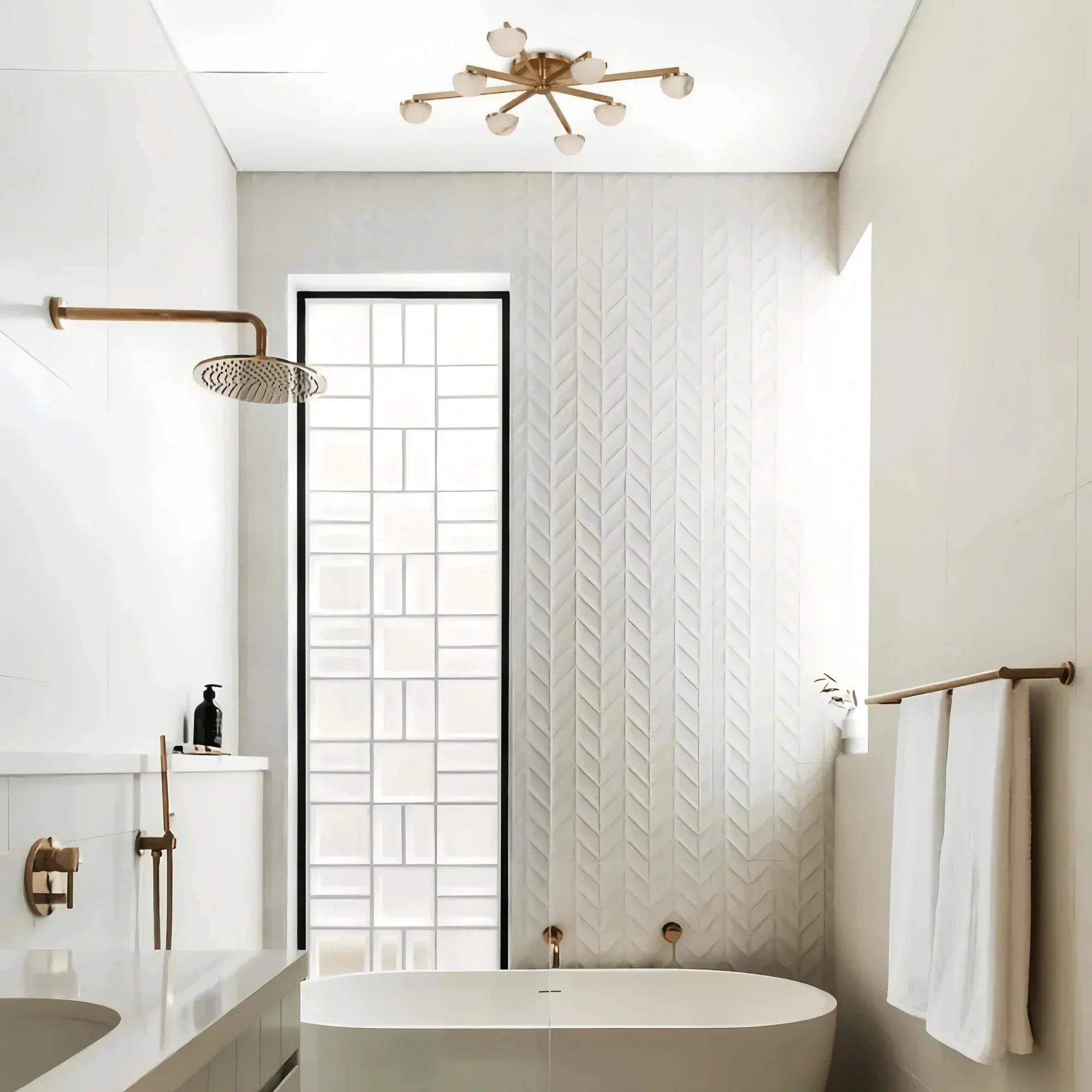 Pedrea Alabaster Wearstler Large Staggered Arm Flush Mount - Arialamps