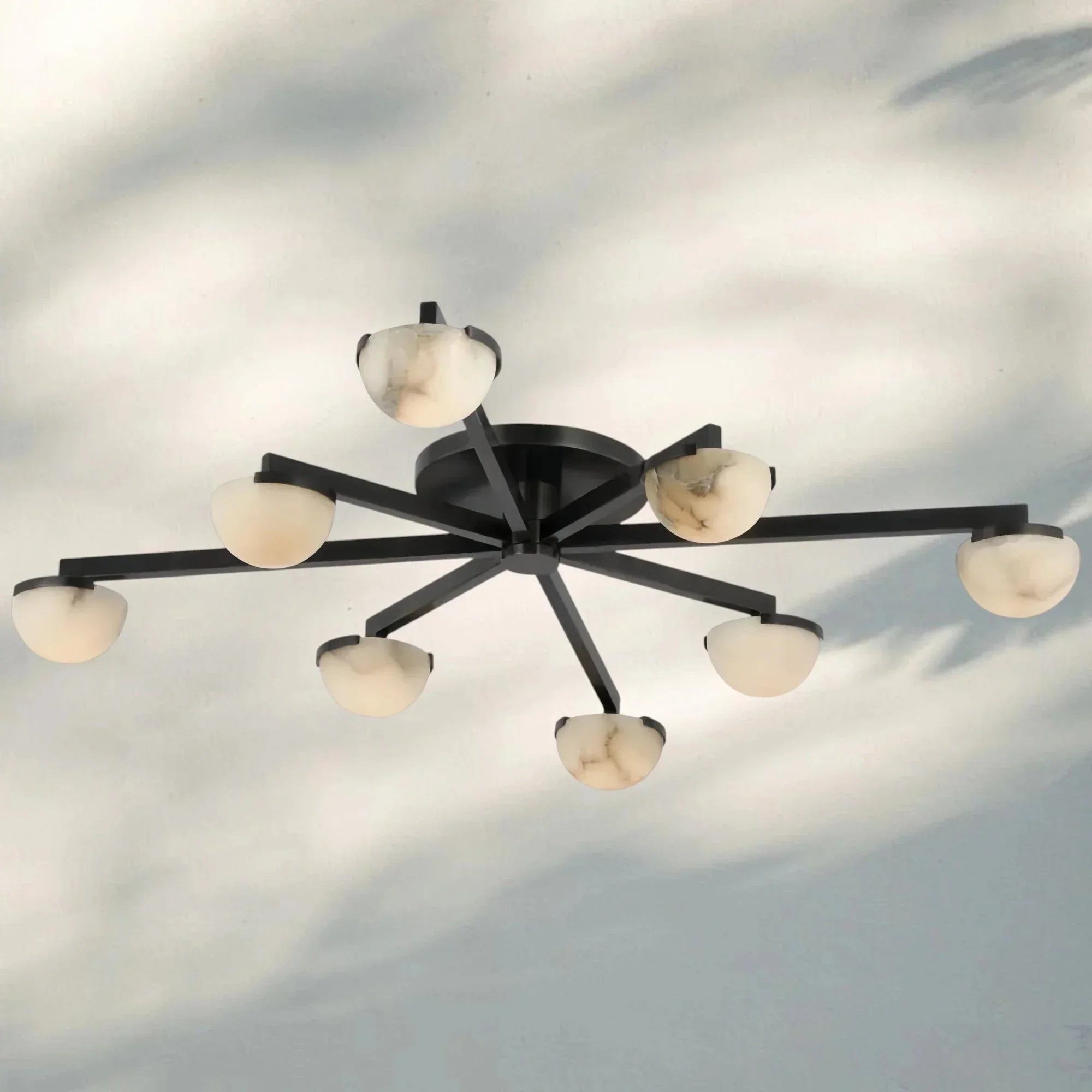 Pedrea Alabaster Wearstler Large Staggered Arm Flush Mount - Arialamps