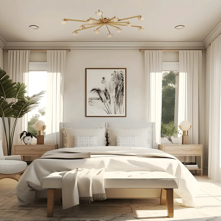 Pedrea Alabaster Wearstler Large Staggered Arm Flush Mount - Arialamps