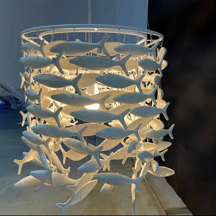 Porcelain Fish Shaped Dining Table Chandelier - Arialamps