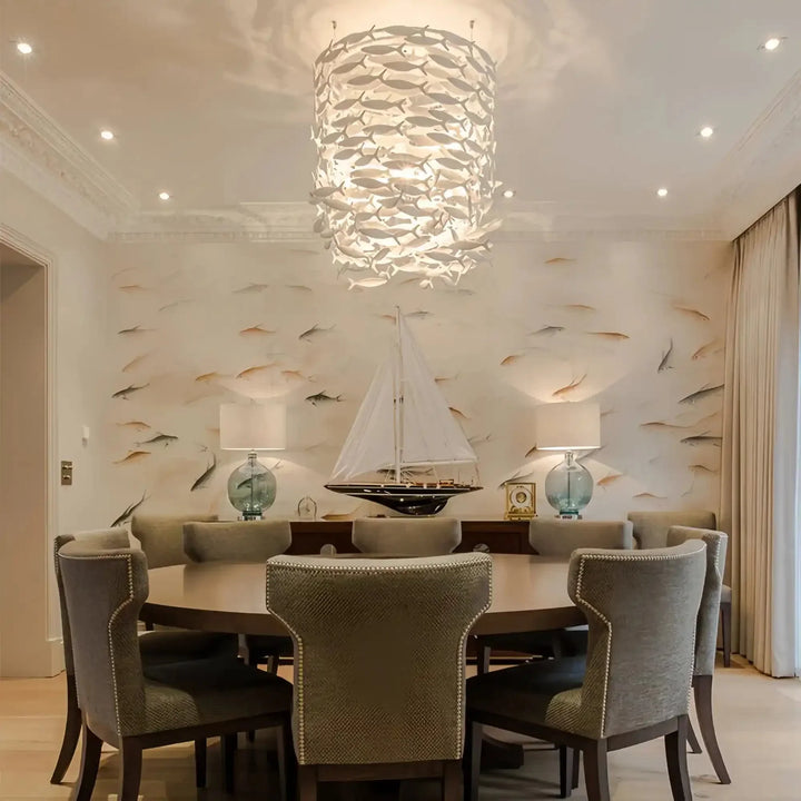 Porcelain Fish Shaped Dining Table Chandelier - Arialamps