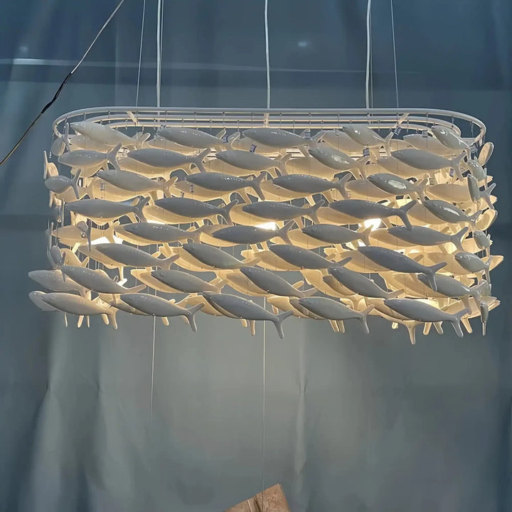 Porcelain Fish Shaped Dining Table Chandelier - Arialamps