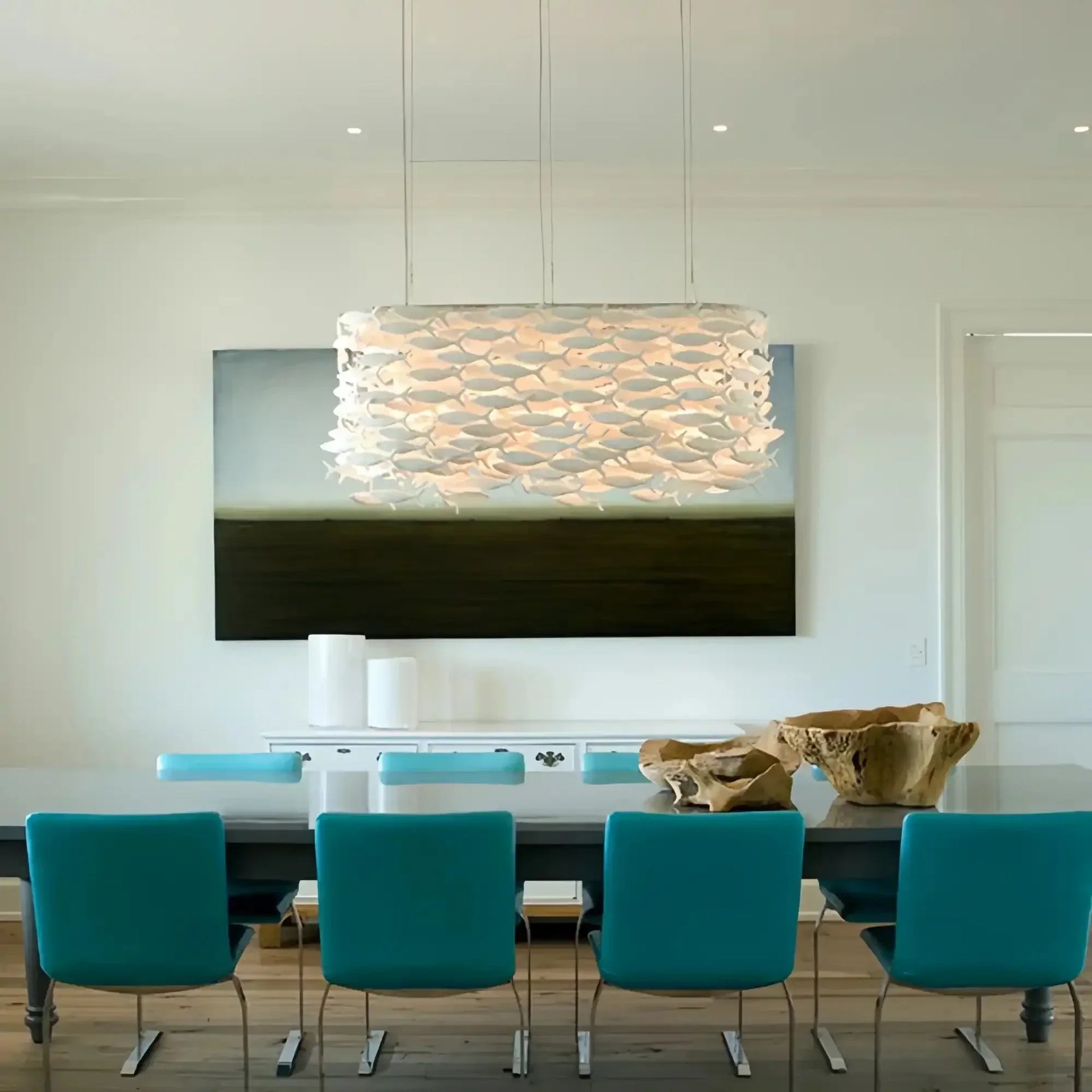 Porcelain Fish Shaped Dining Table Chandelier - Arialamps