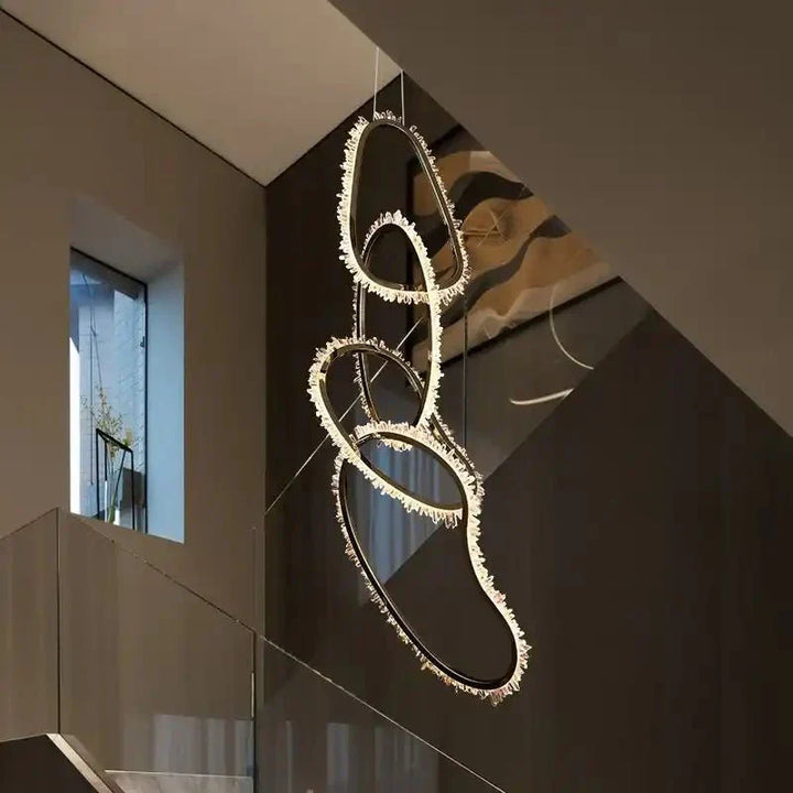Primary Crystal 5 Rings Chandelier - Arialamps