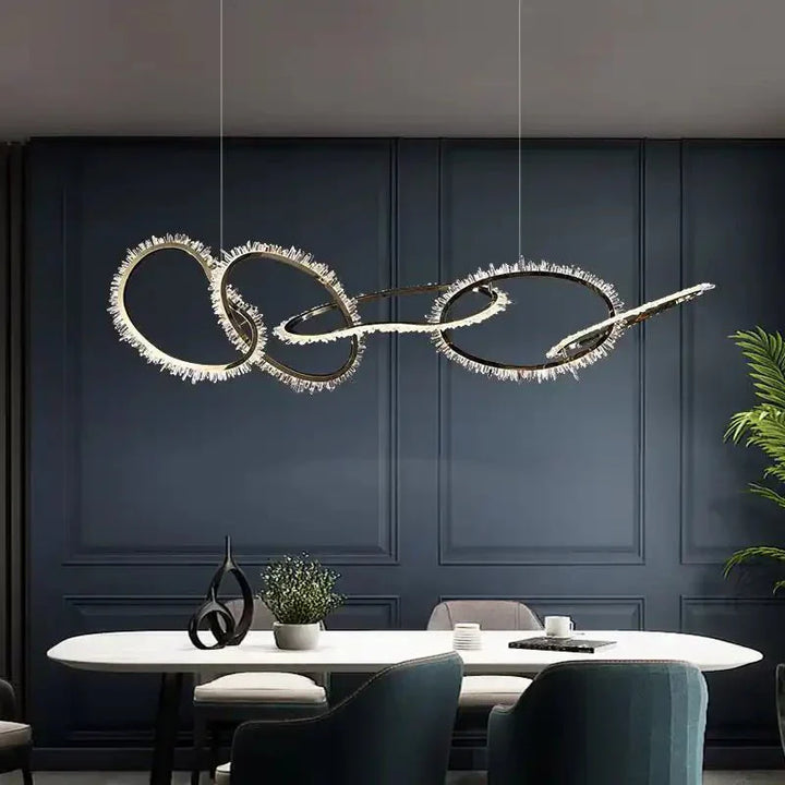 Primary Crystal 5 Rings Chandelier - Arialamps