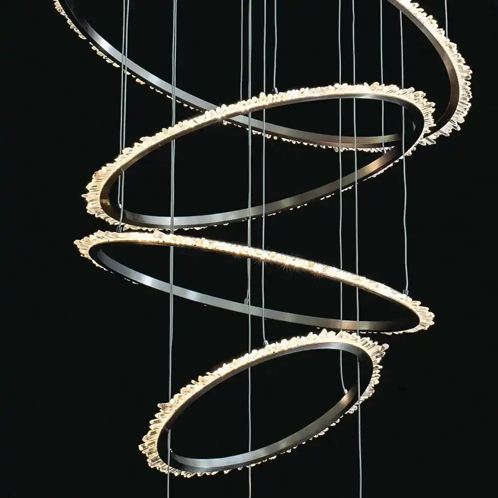 Primary Crystal Multi Rings Chandelier - Arialamps