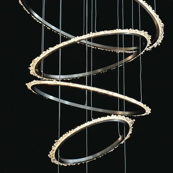 Primary Crystal Multi Rings Chandelier - Arialamps