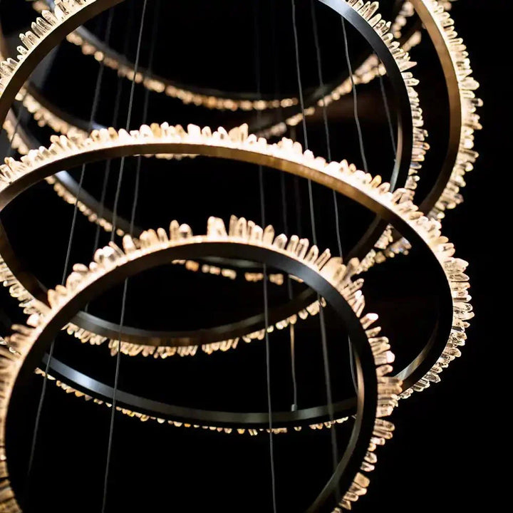 Primary Crystal Multi Rings Chandelier - Arialamps