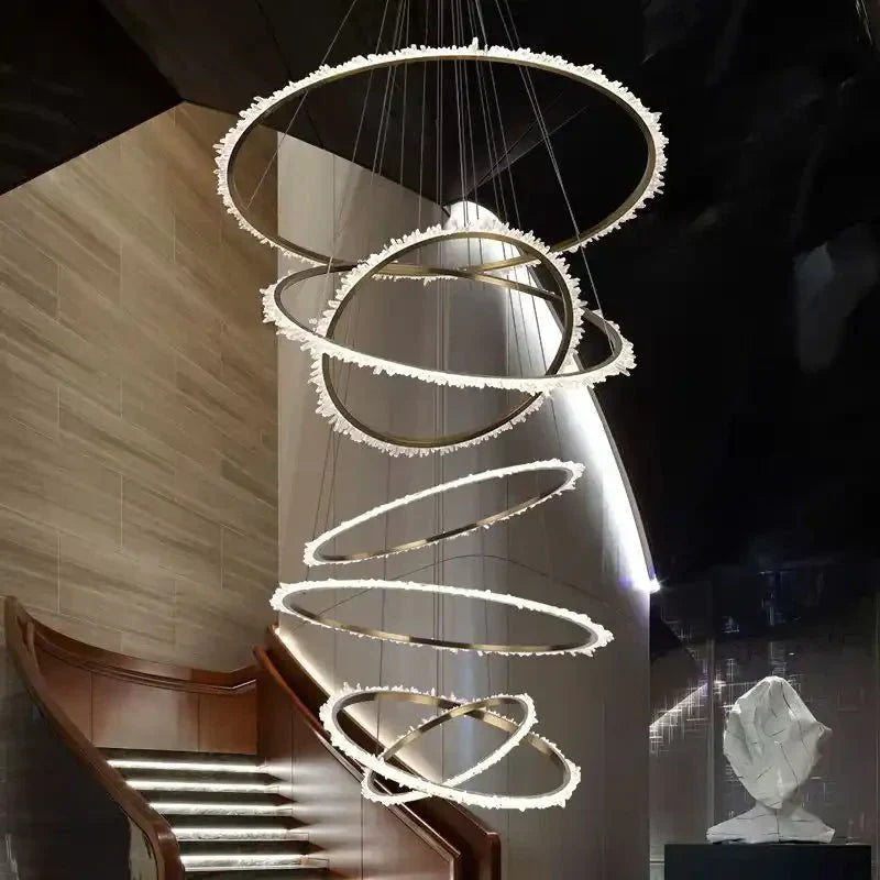 Primary Crystal Multi Rings Chandelier - Arialamps