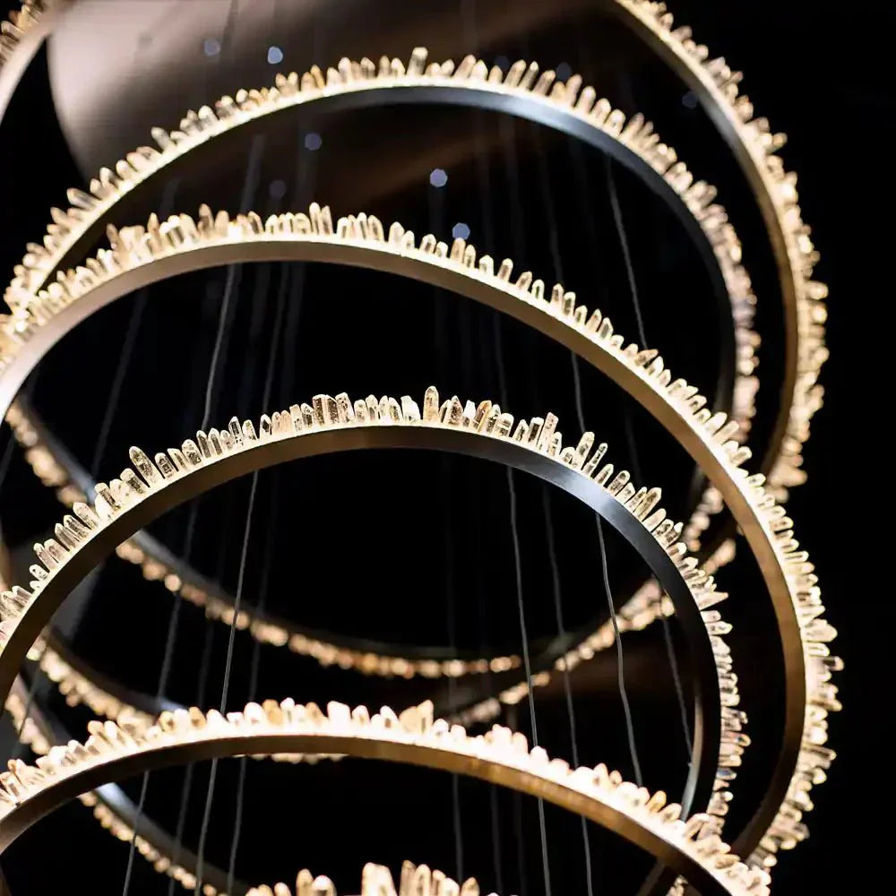 Primary Crystal Multi Rings Chandelier - Arialamps