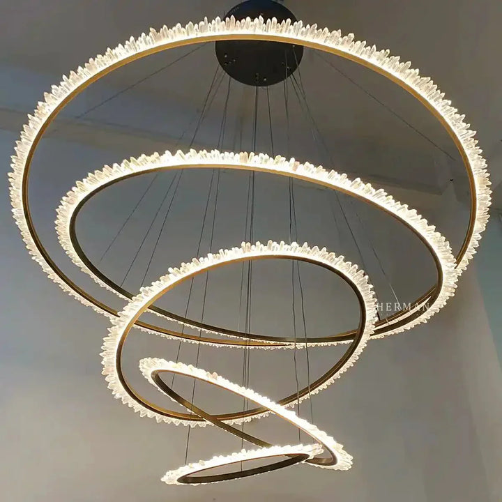 Primary Crystal Multi Rings Chandelier - Arialamps