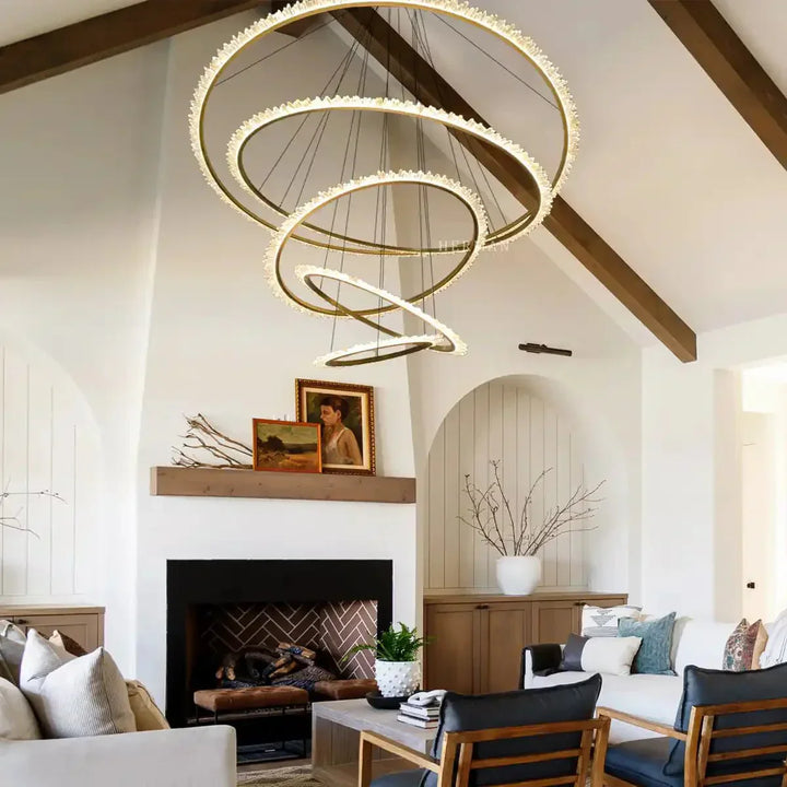 Primary Crystal Multi Rings Chandelier - Arialamps