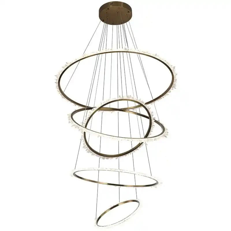Primary Crystal Multi Rings Chandelier - Arialamps