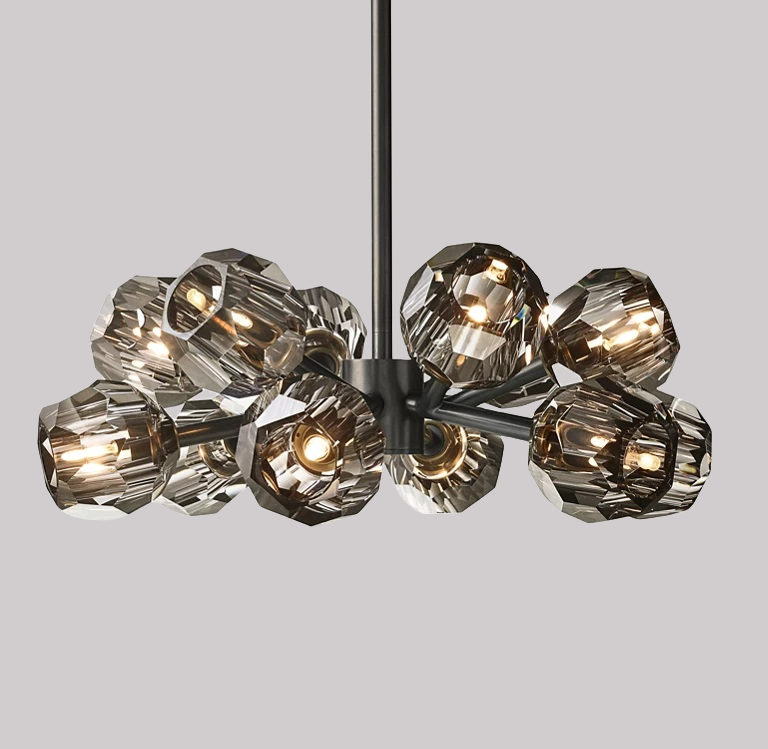 Bille De Crystal Ball Round Chandelier 24"