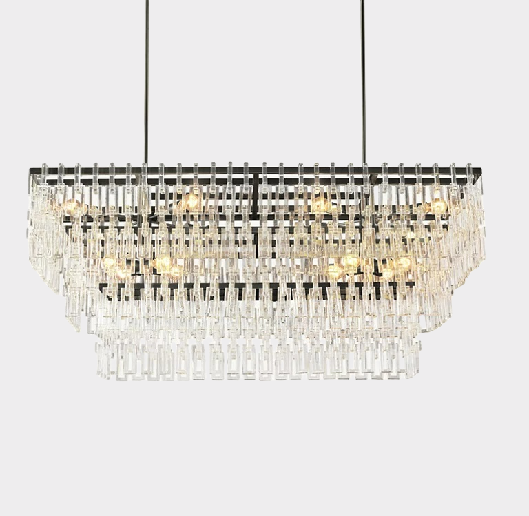 Marignan Tier K9 Crystal  Rectangle Chandelier