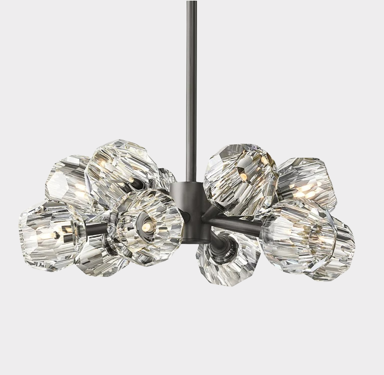 Bille De Crystal Ball Round Chandelier 24"