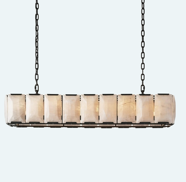 Harlew Calcite Rectangular Chandelier 62"