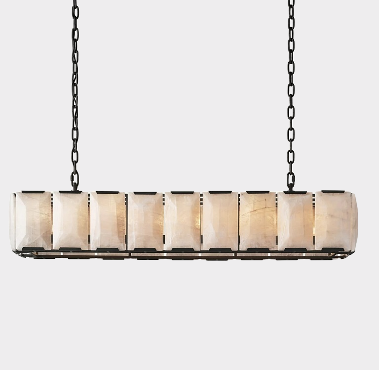 Harlew Calcite Rectangular Chandelier 55"