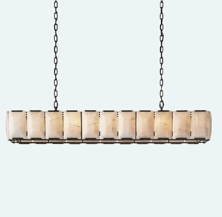 Harlew Calcite Rectangular Chandelier 74"