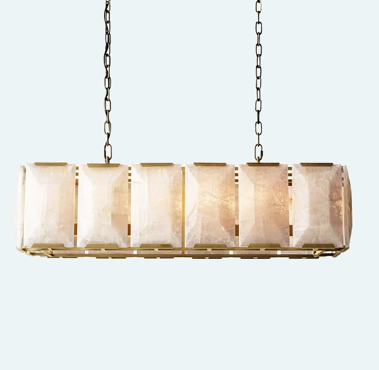 Harlew Calcite Rectangular Chandelier 42"