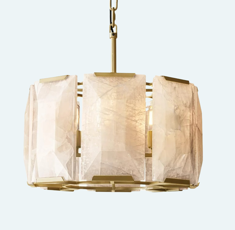 Harlew Calcite Round Chandelier 19"