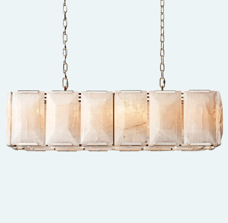 Harlew Calcite Rectangular Chandelier 42"