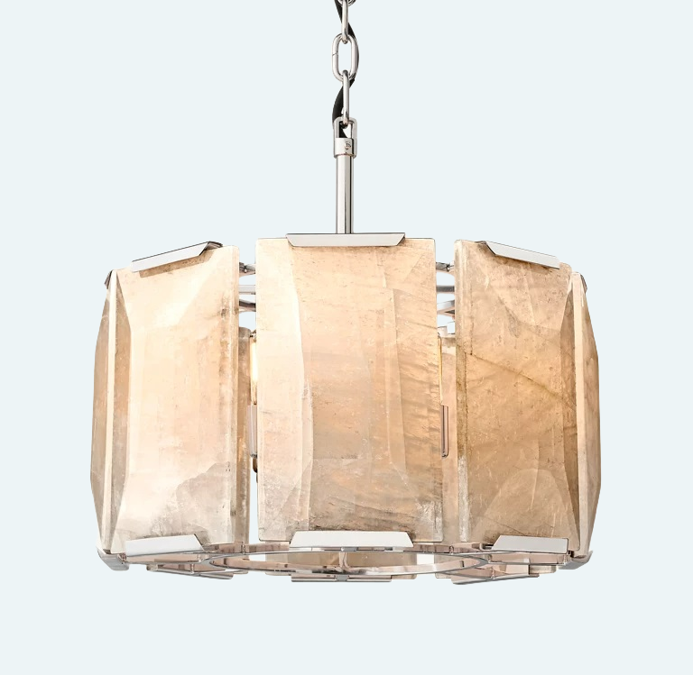 Harlew Calcite Round Chandelier 19"