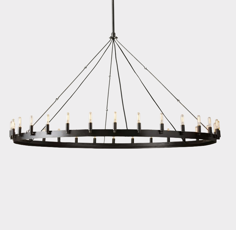 Vintage Filament Round Chandelier