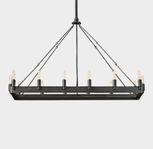 Vintage Filament Rectangular Chandelier