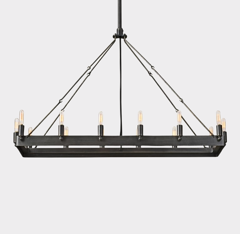 Vintage Filament Rectangular Chandelier