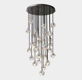 Bille De Crystal Round Cluster Chandelier 30"