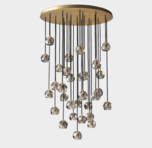 Bille De Crystal Round Cluster Chandelier 40"