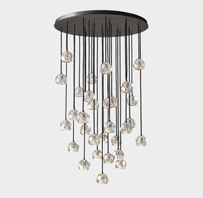 Bille De Crystal Round Cluster Chandelier 40"